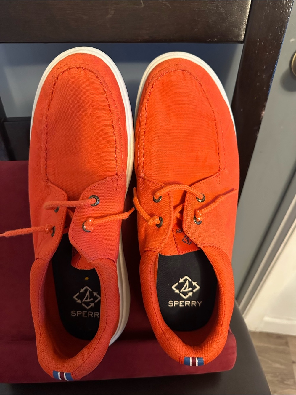 Sperry Men’s Orange Canvas Boat Shoes